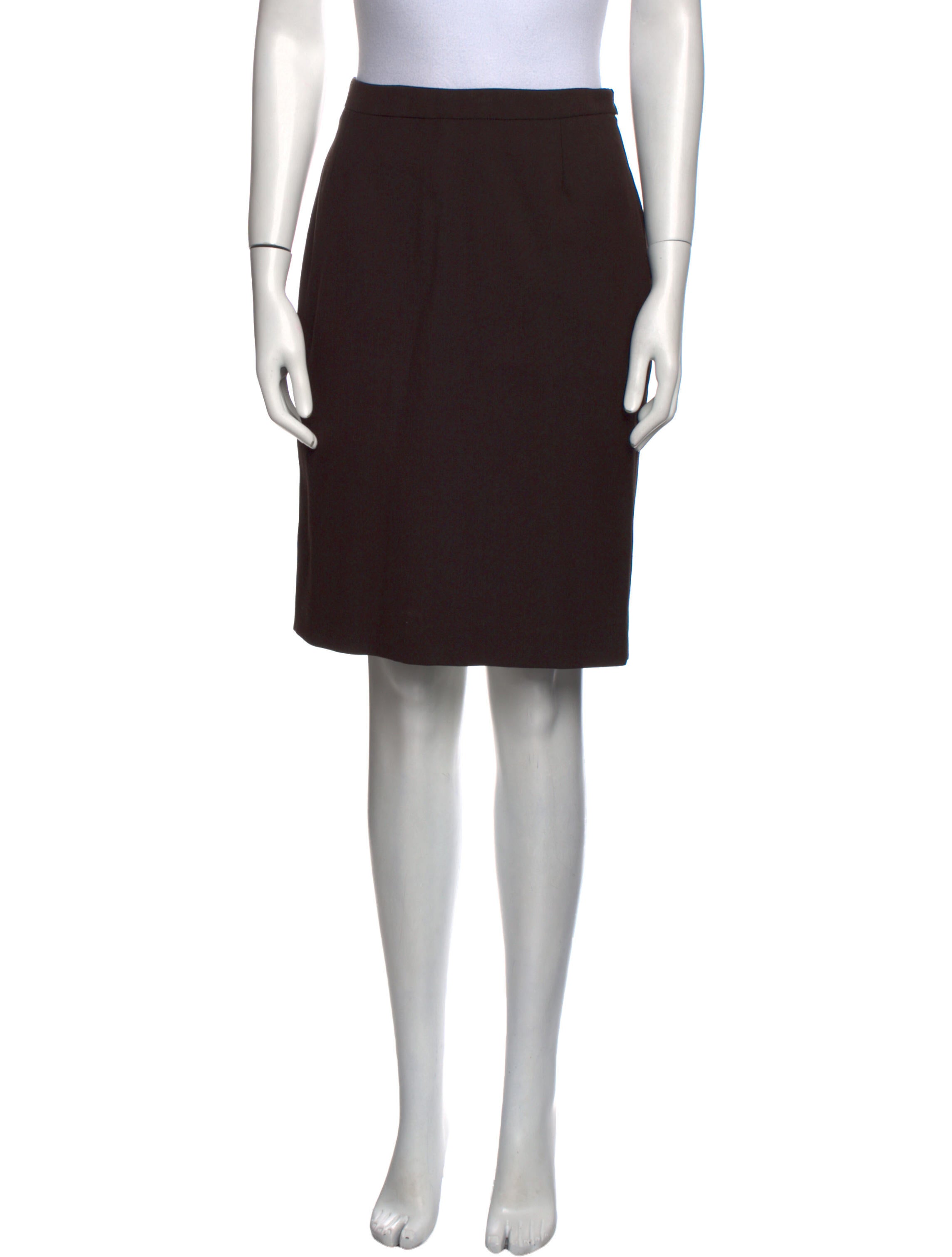 Richard Tyler Wool Knee-Length Skirt