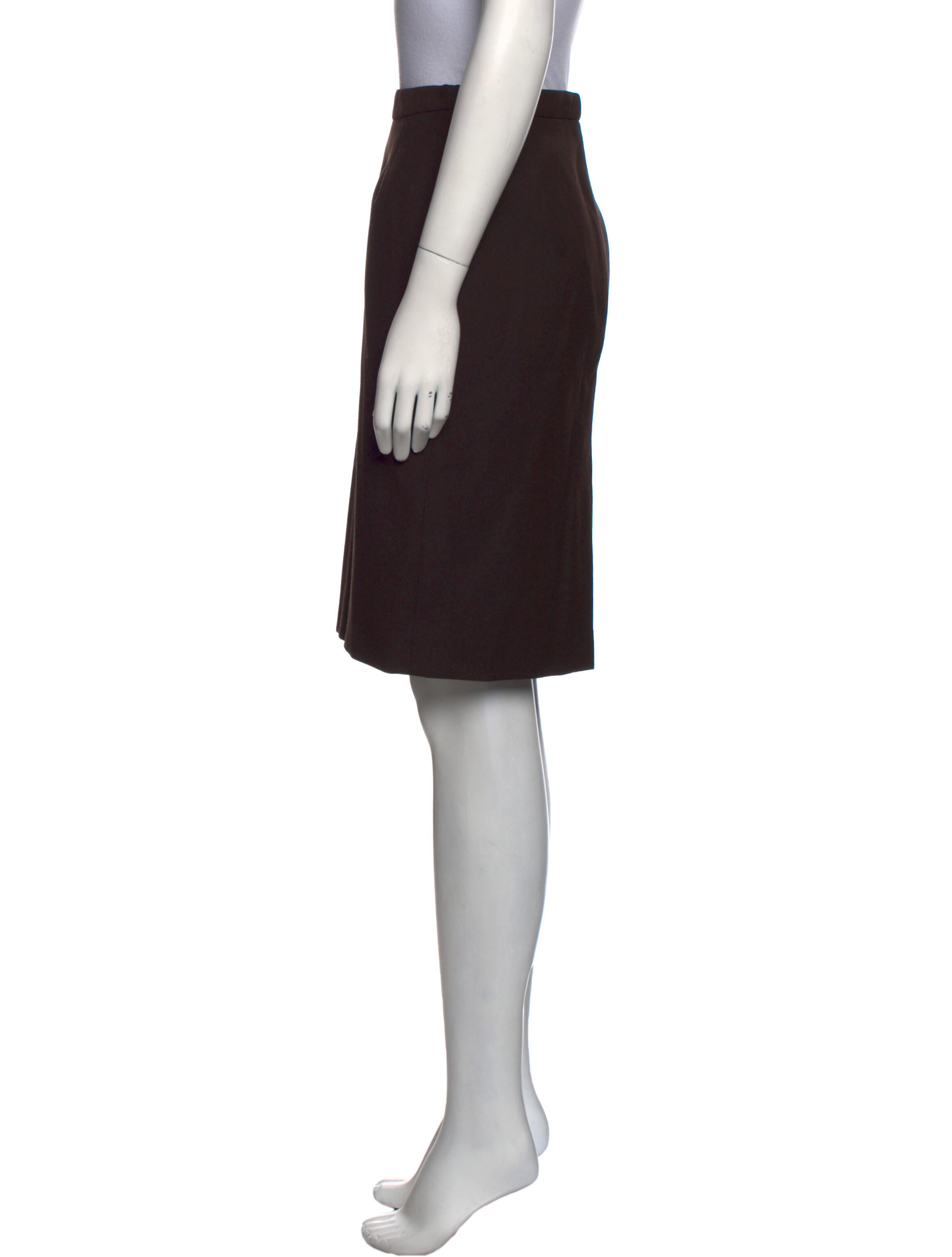 Richard Tyler Wool Knee-Length Skirt