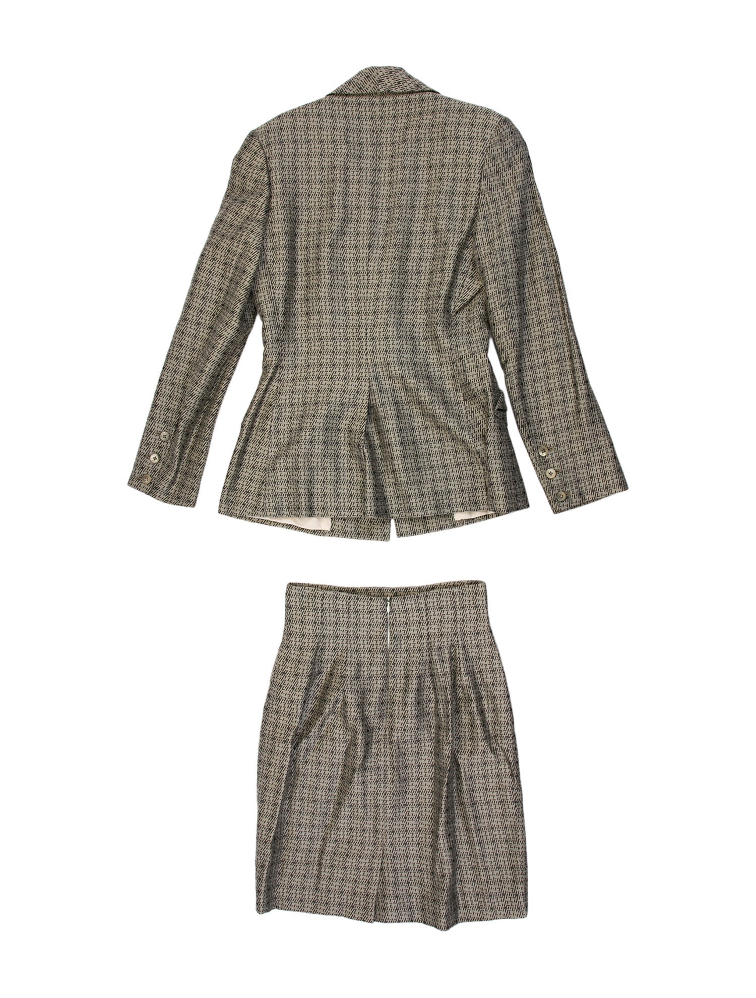 Richard Tyler Vintage Printed Skirt Suit