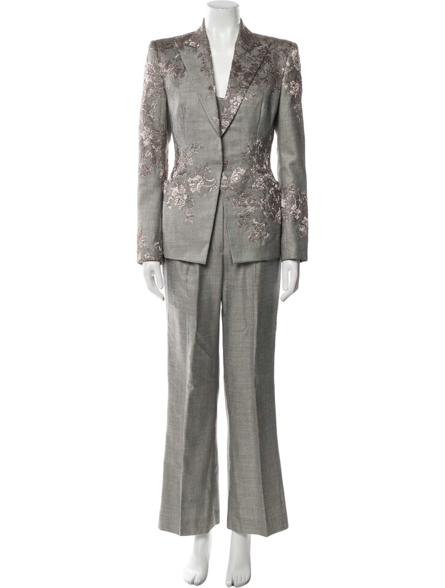 Richard Tyler Vintage Embroidered Accent Pantsuit