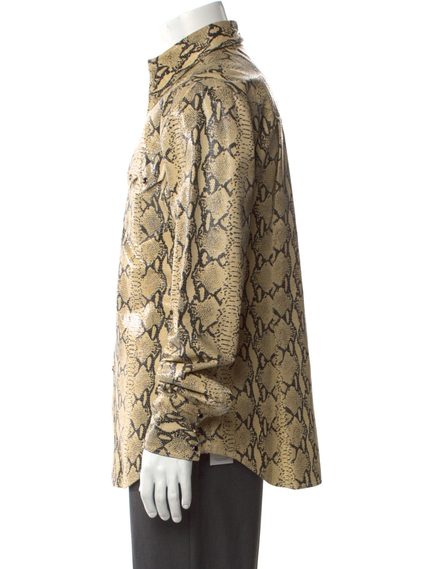 Richard Tyler Vintage 1990's Printed Leather Shirt