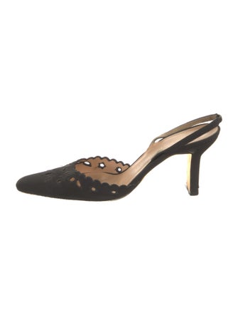Richard Tyler Suede Patterned Slingback Pumps