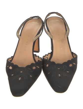 Richard Tyler Suede Patterned Slingback Pumps