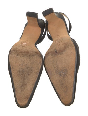 Richard Tyler Suede Patterned Slingback Pumps