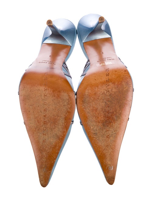 Richard Tyler Satin Printed Mules