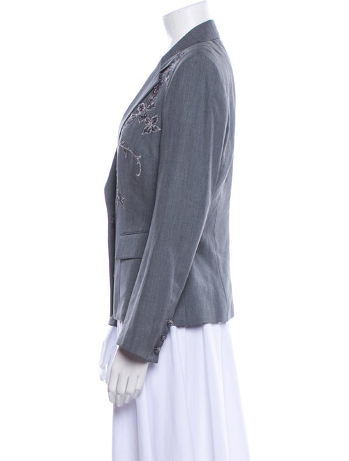 Richard Tyler Wool Graphic Print Blazer