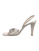Richard Tyler Satin Crystal Embellishments Slingback Sandals