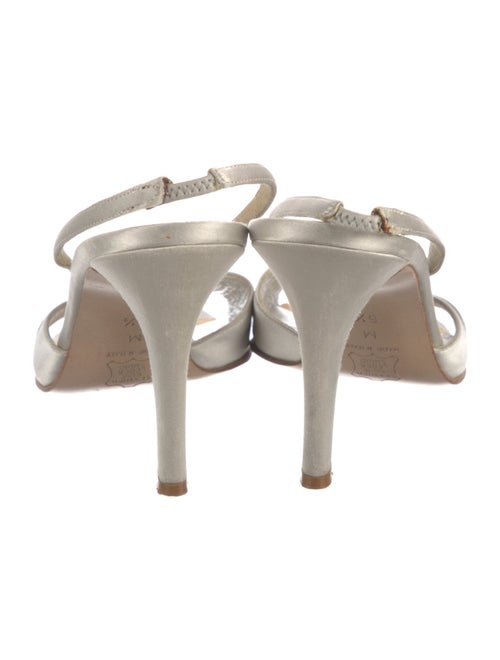 Richard Tyler Satin Crystal Embellishments Slingback Sandals