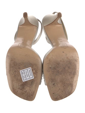 Richard Tyler Satin Crystal Embellishments Slingback Sandals