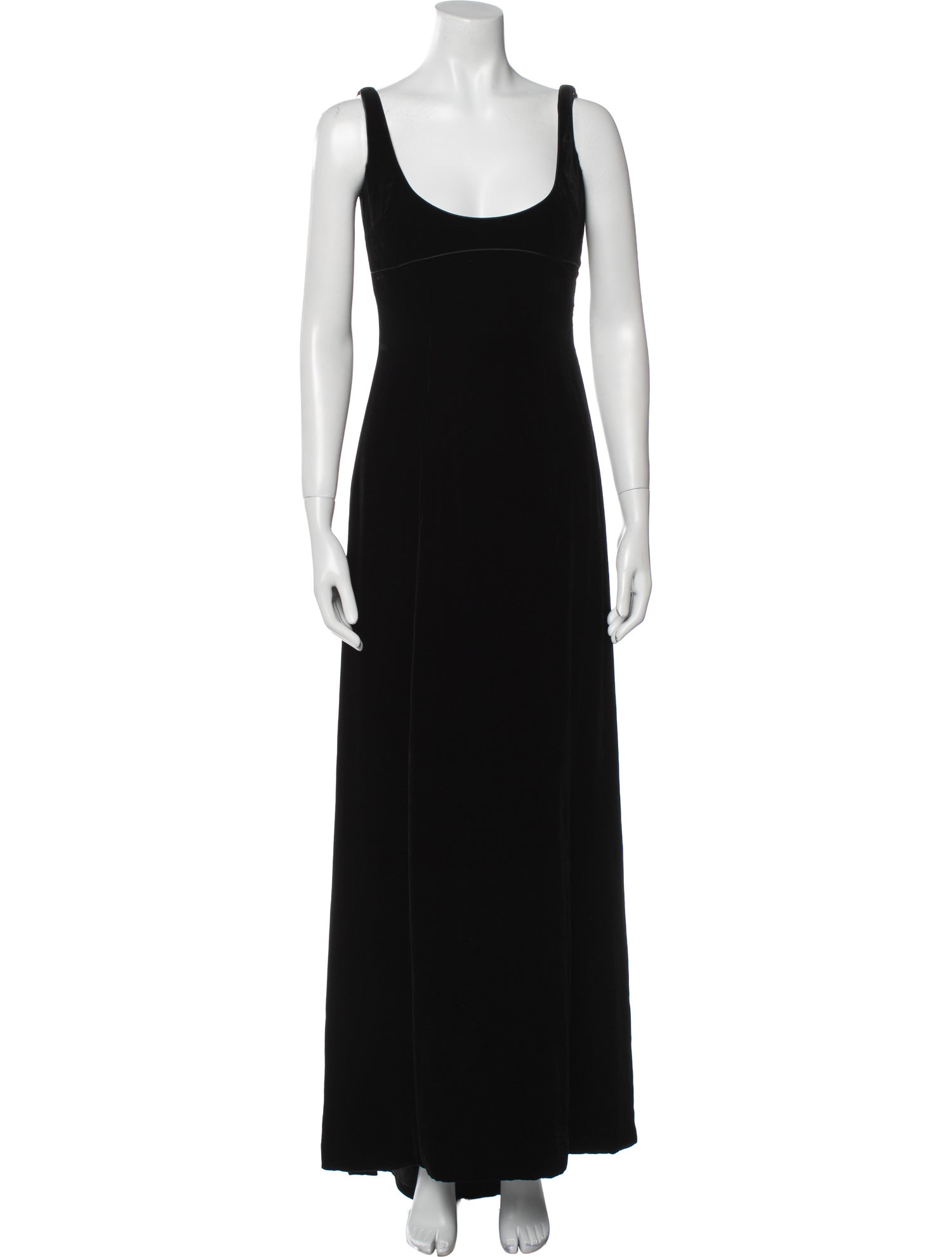 Richard Tyler Scoop Neck Long Dress