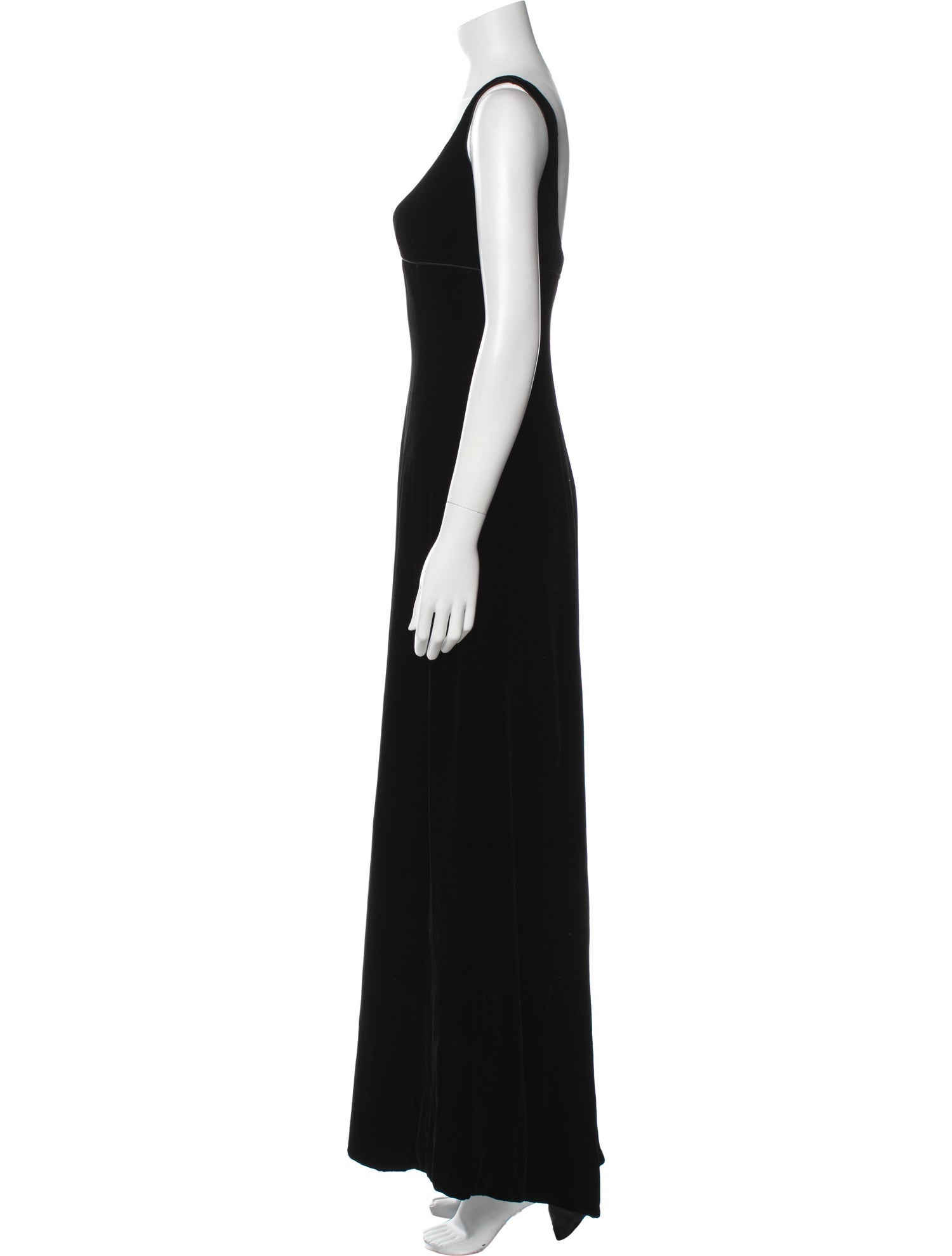 Richard Tyler Scoop Neck Long Dress