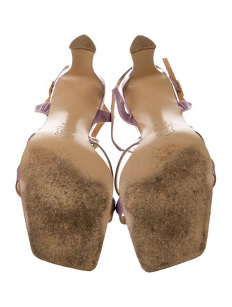 Richard Tyler Leather T-Strap Sandals