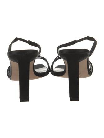 Richard Tyler Satin Crystal Embellishments Slingback Sandals