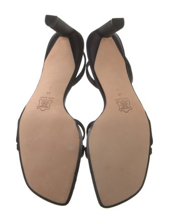 Richard Tyler Satin Crystal Embellishments Slingback Sandals