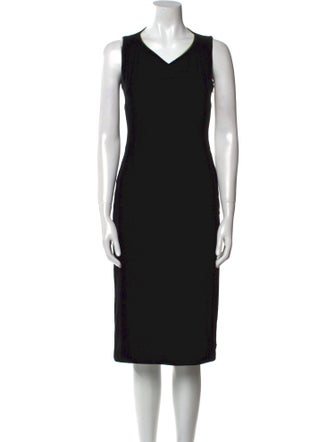 Richard Tyler V-Neck Midi Length Dress