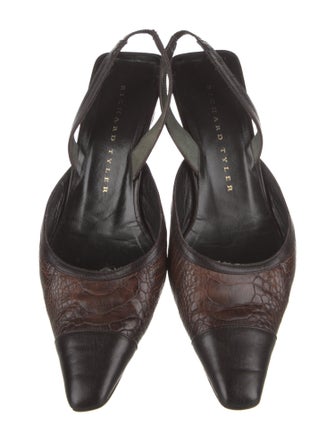 Richard Tyler Leather Slingback Pumps