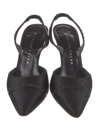 Richard Tyler Satin Slingback Pumps