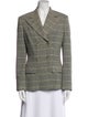 Richard Tyler Wool Plaid Print Blazer