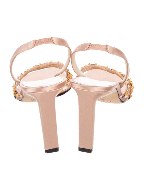 Richard Tyler Satin Beaded Accents Slingback Sandals