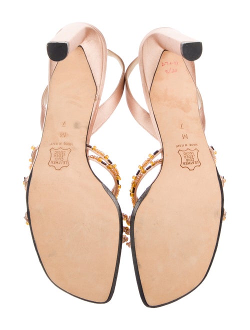 Richard Tyler Satin Beaded Accents Slingback Sandals