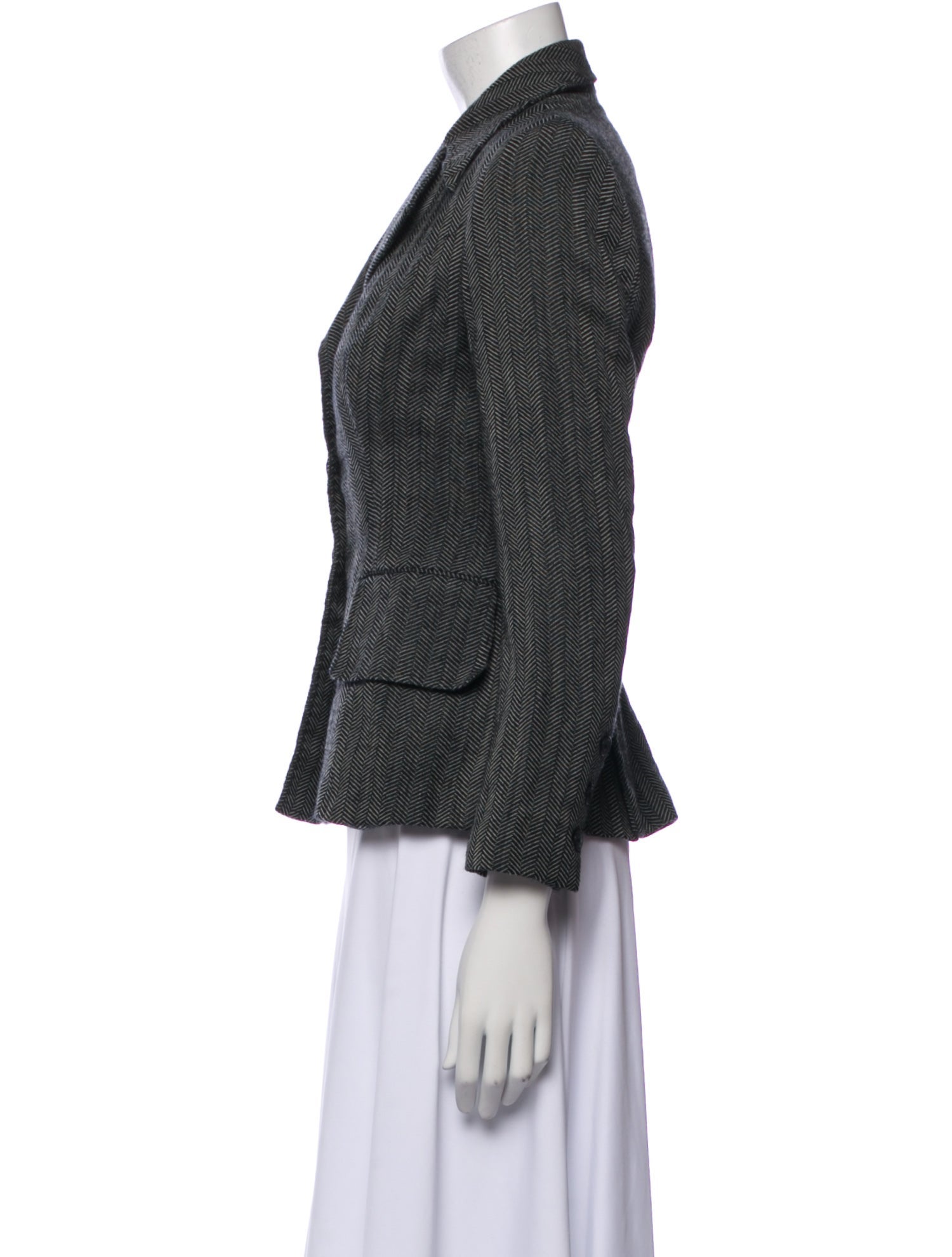 Richard Tyler Wool Striped Blazer