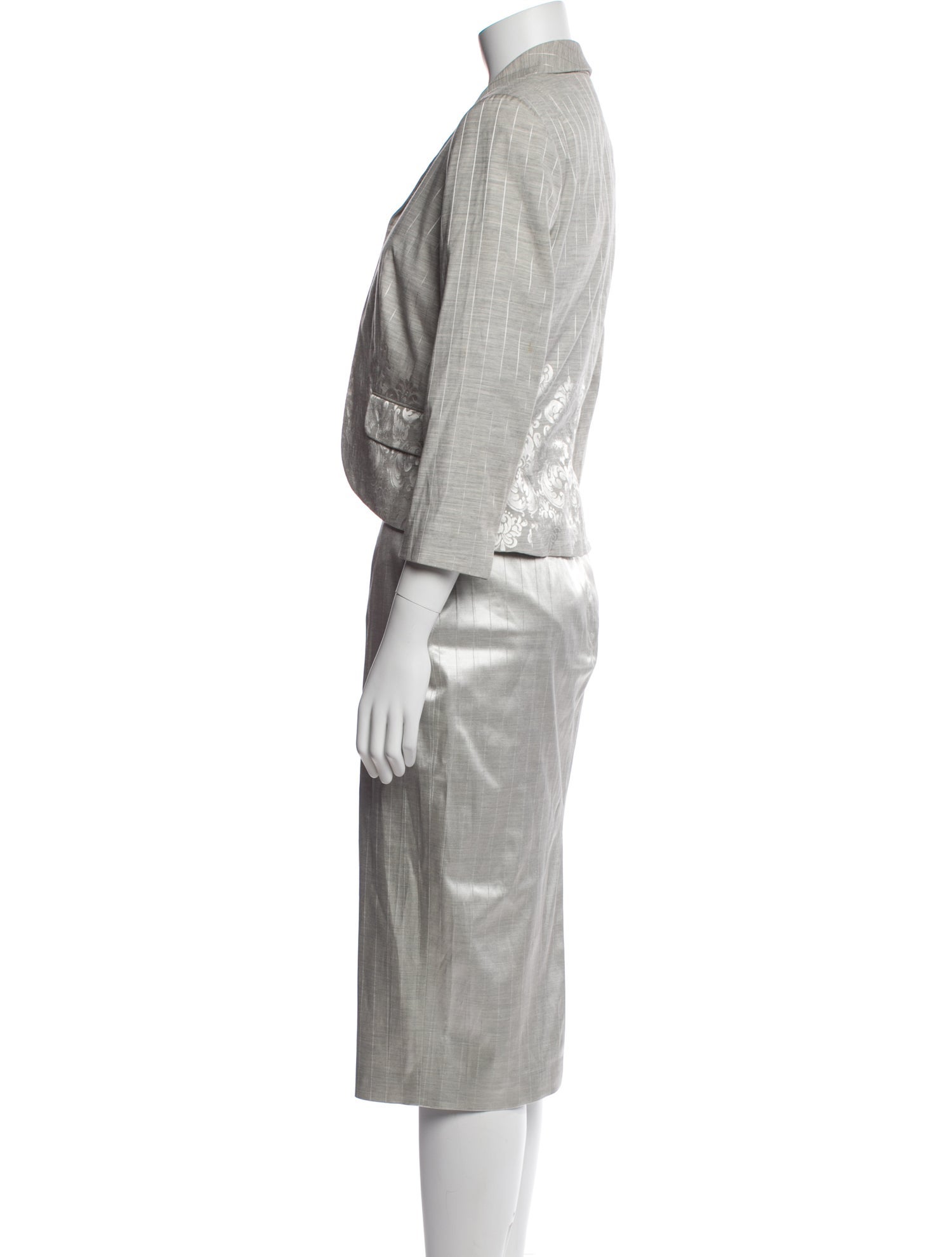 Richard Tyler Striped Skirt Suit