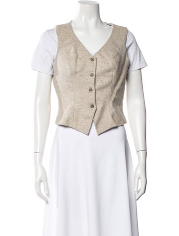 Pre-owned Richard Tyler Vintage Wool Vest In Neutral