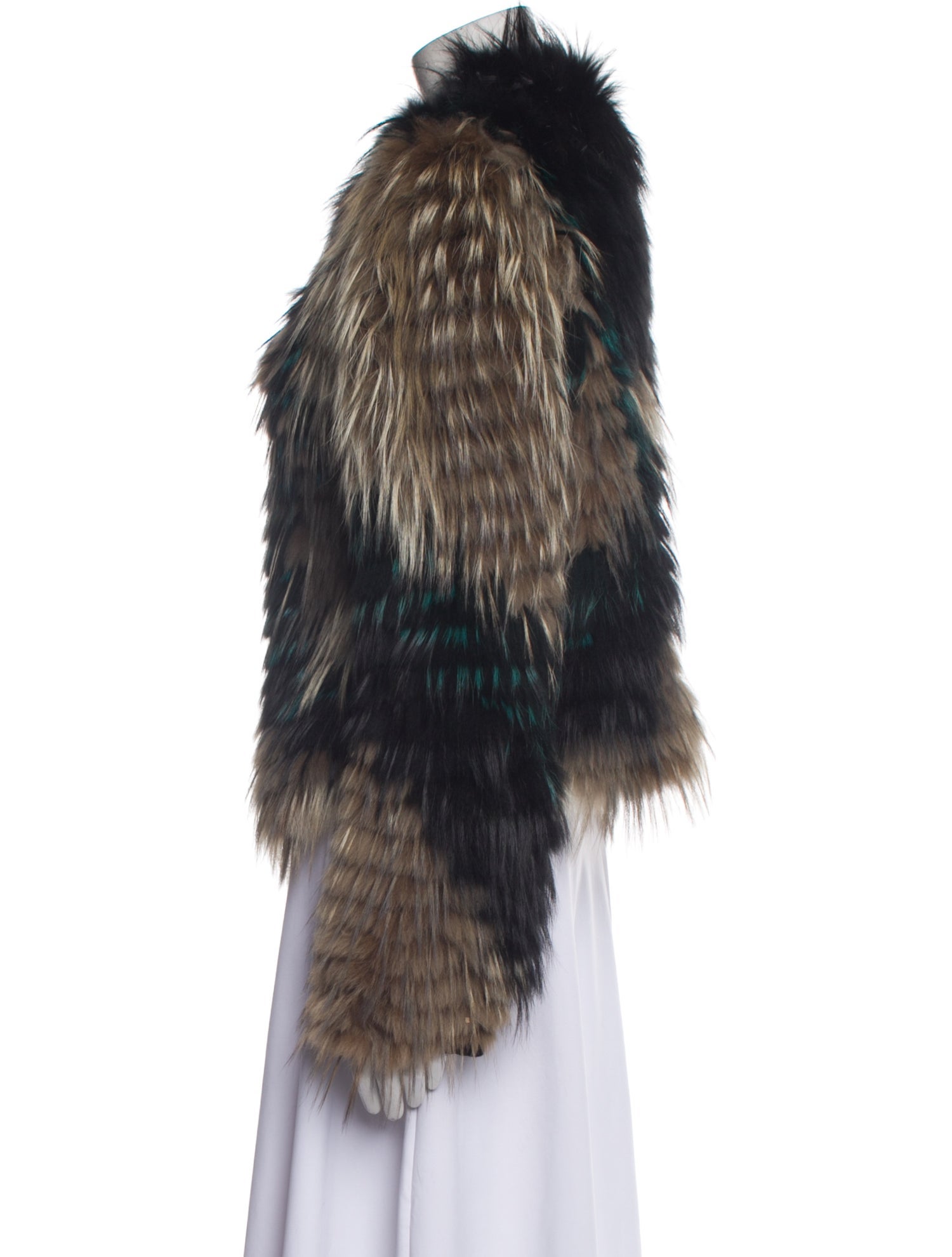 Rizal Wool Printed Faux Fur Jacket