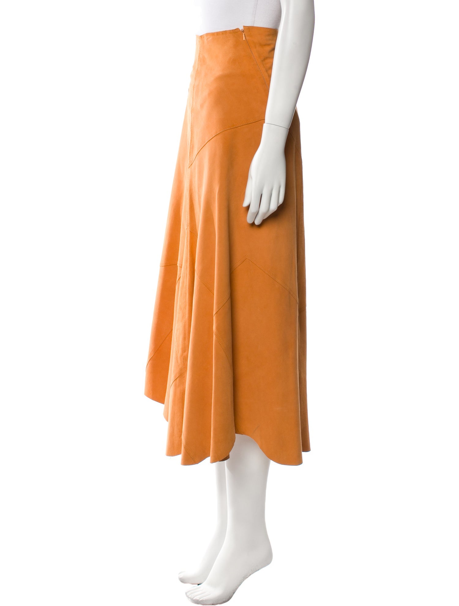 Rizal Leather Midi Length Skirt