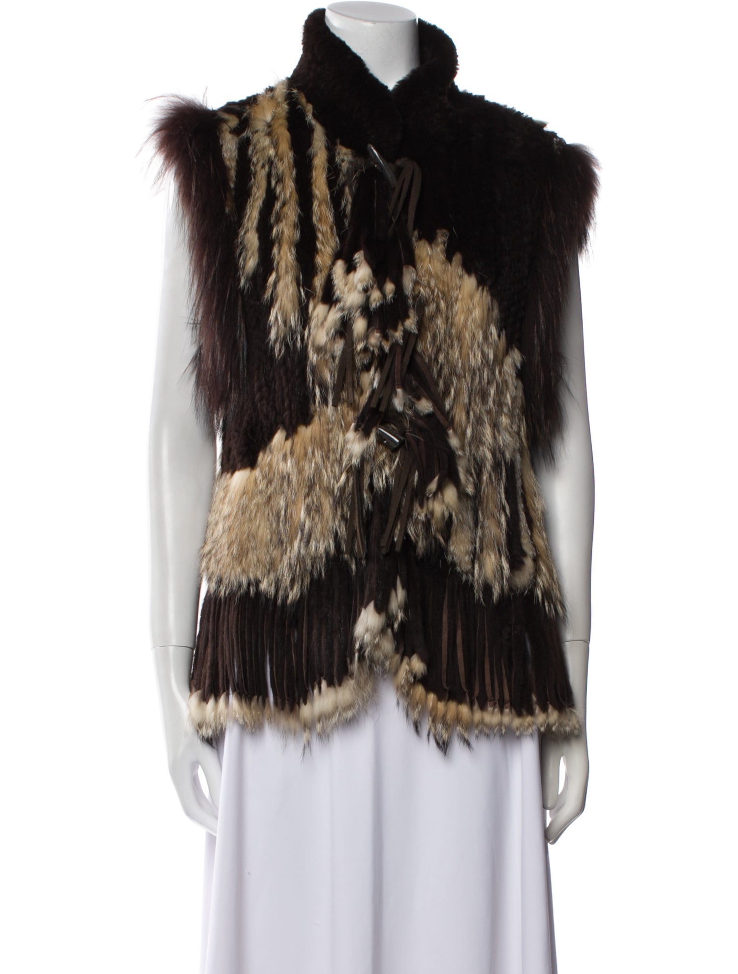 Rizal Fur Printed Vest
