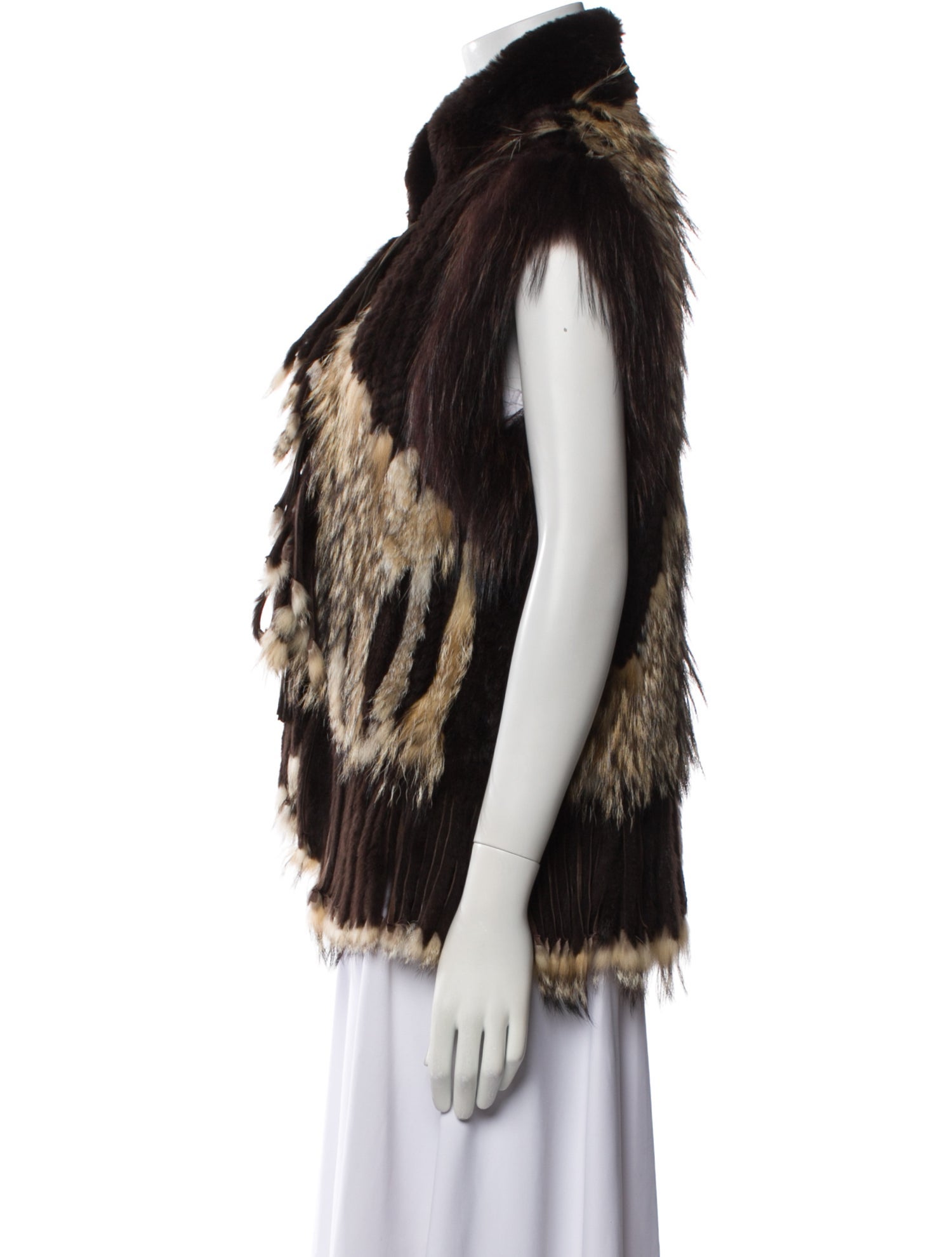 Rizal Fur Printed Vest