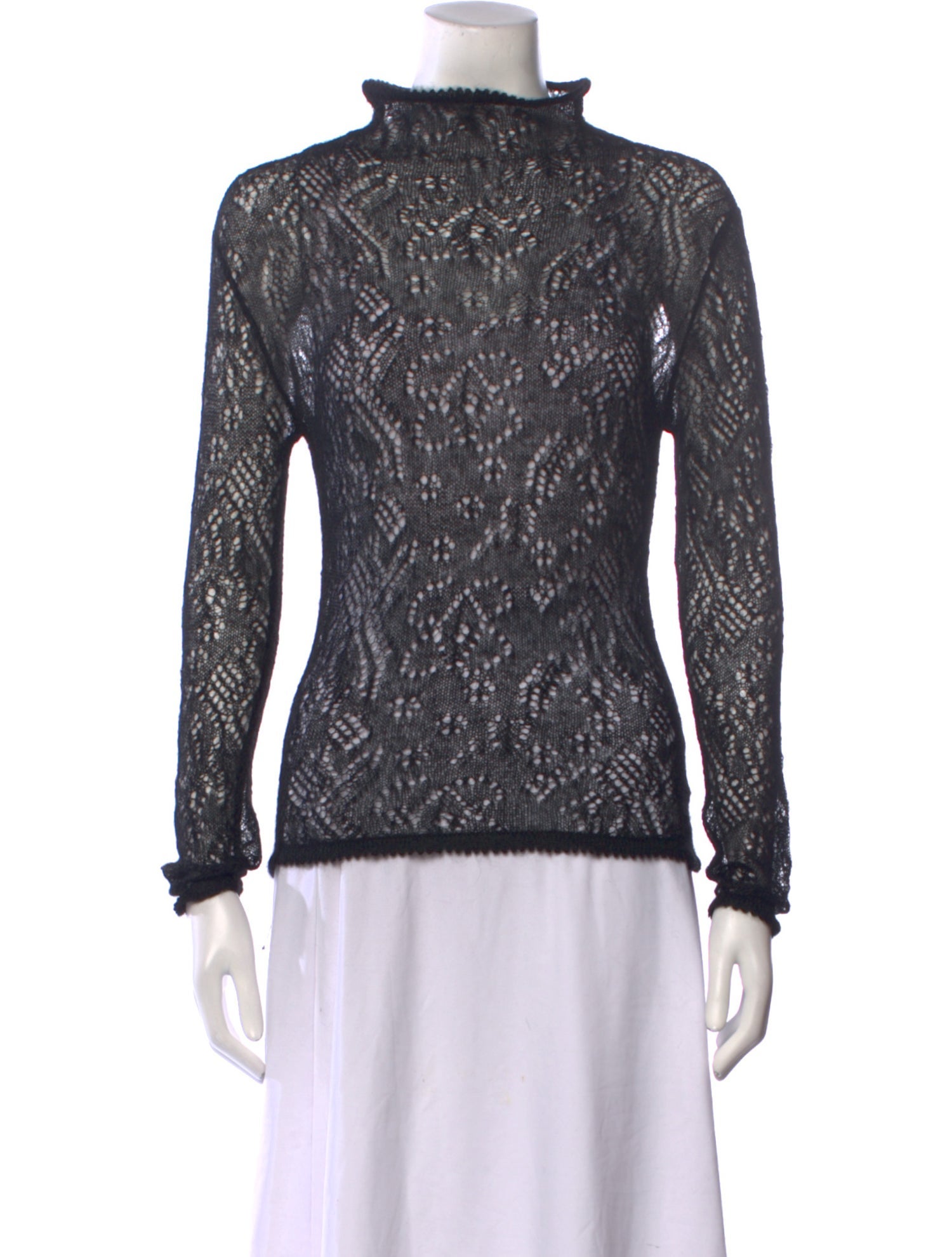 Ronald van der Kemp Printed Mock Neck Sweater