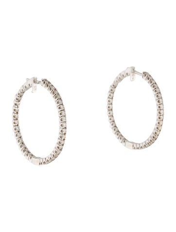 Rina Limor Hoop 18k 2.52ctw Diamond Inside Out Earrings
