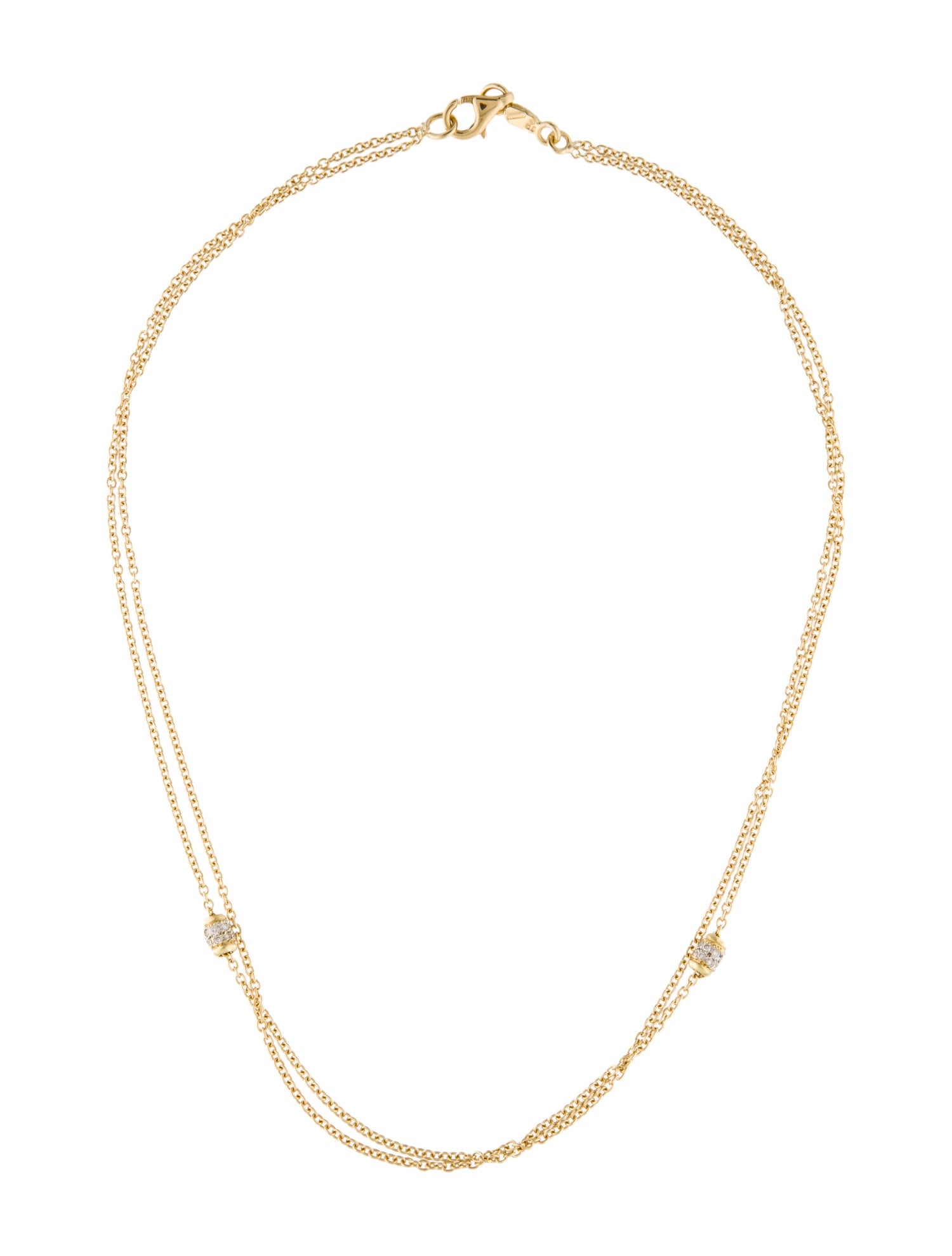 Rina Limor 18K Diamond Double Strand Necklace