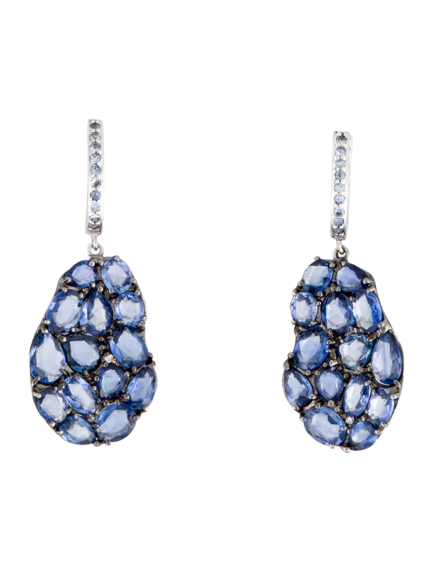 Rina Limor 18K Sapphire & Diamond Petali Drop Earrings