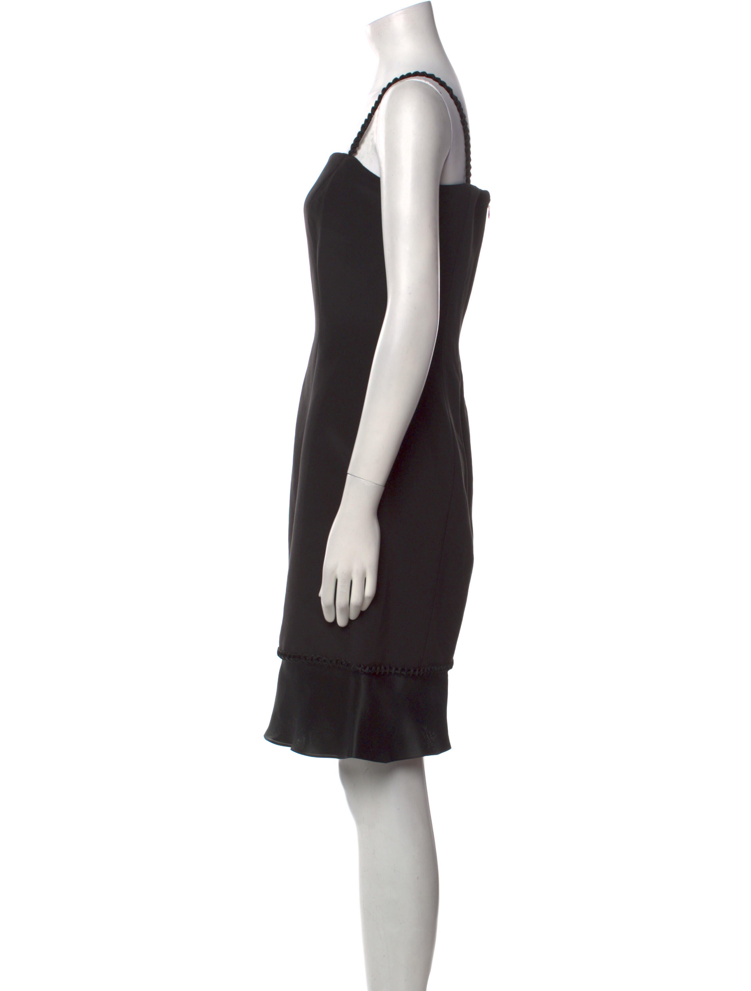 Roland Nivelais Square Neckline Knee-Length Dress