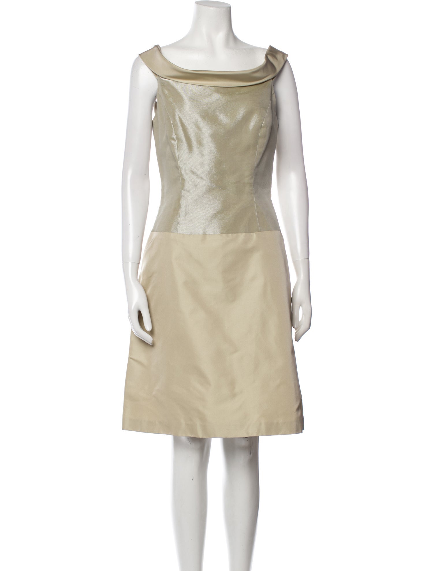 Roland Nivelais Silk Knee-Length Dress