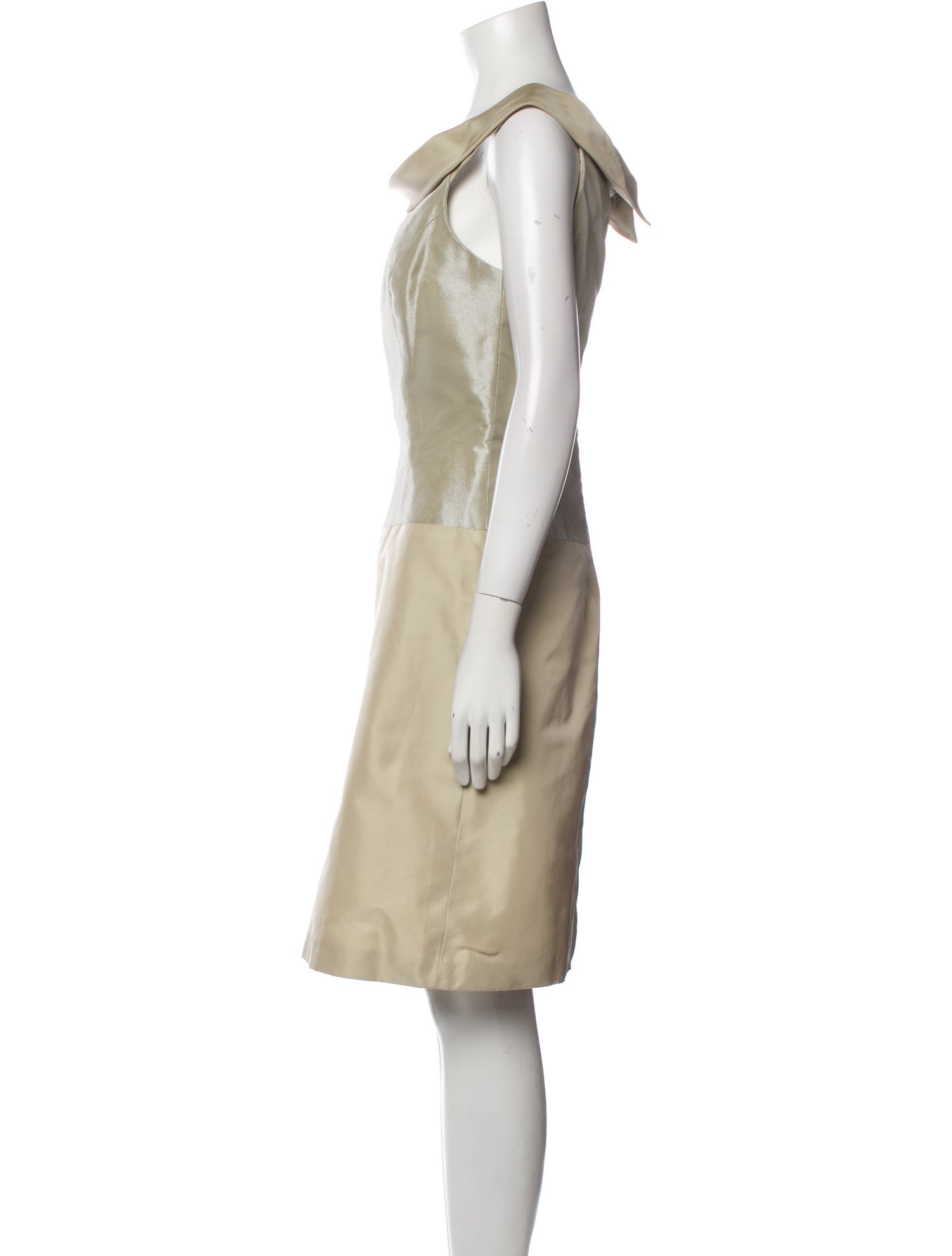 Roland Nivelais Silk Knee-Length Dress