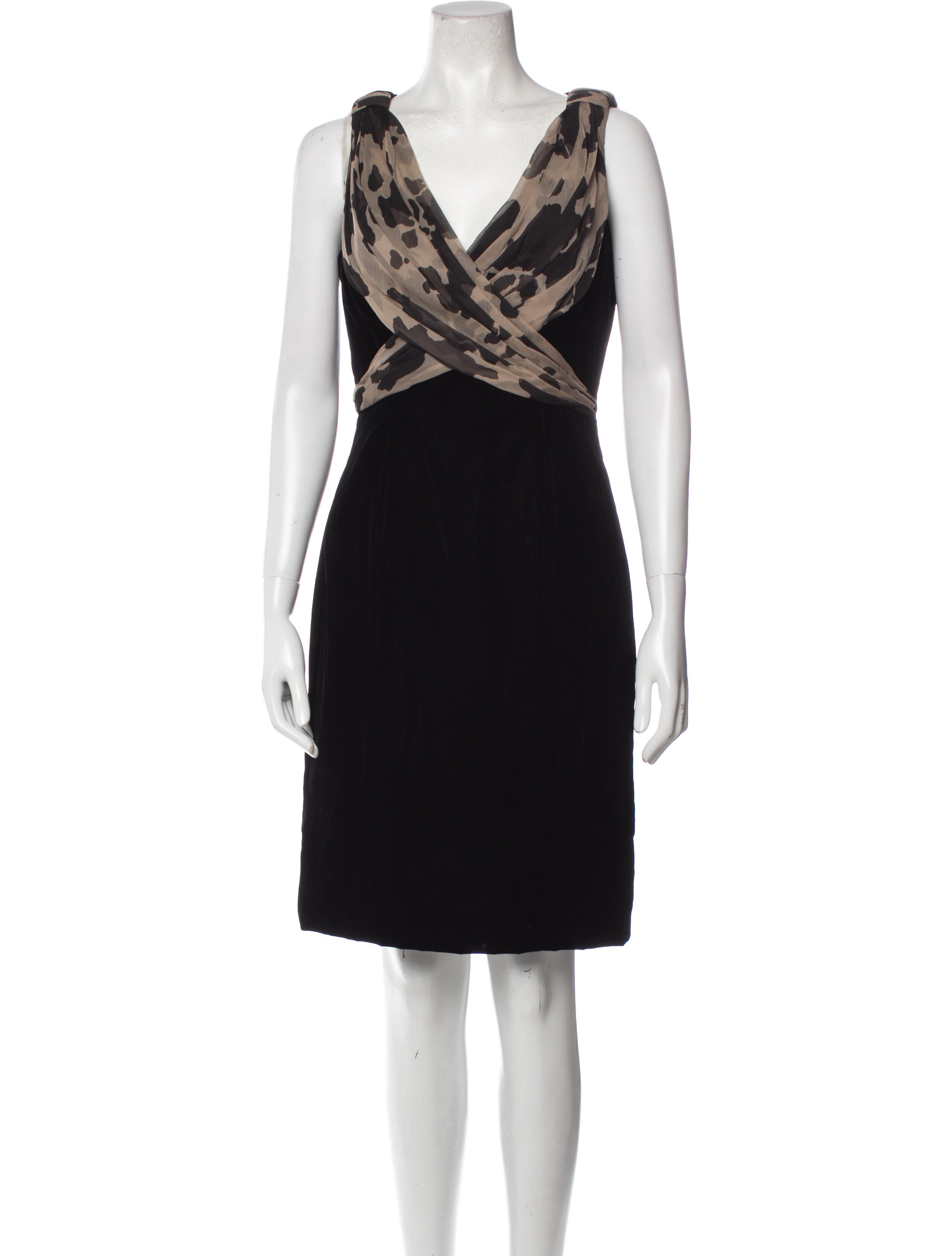 Roland Nivelais Printed Knee-Length Dress