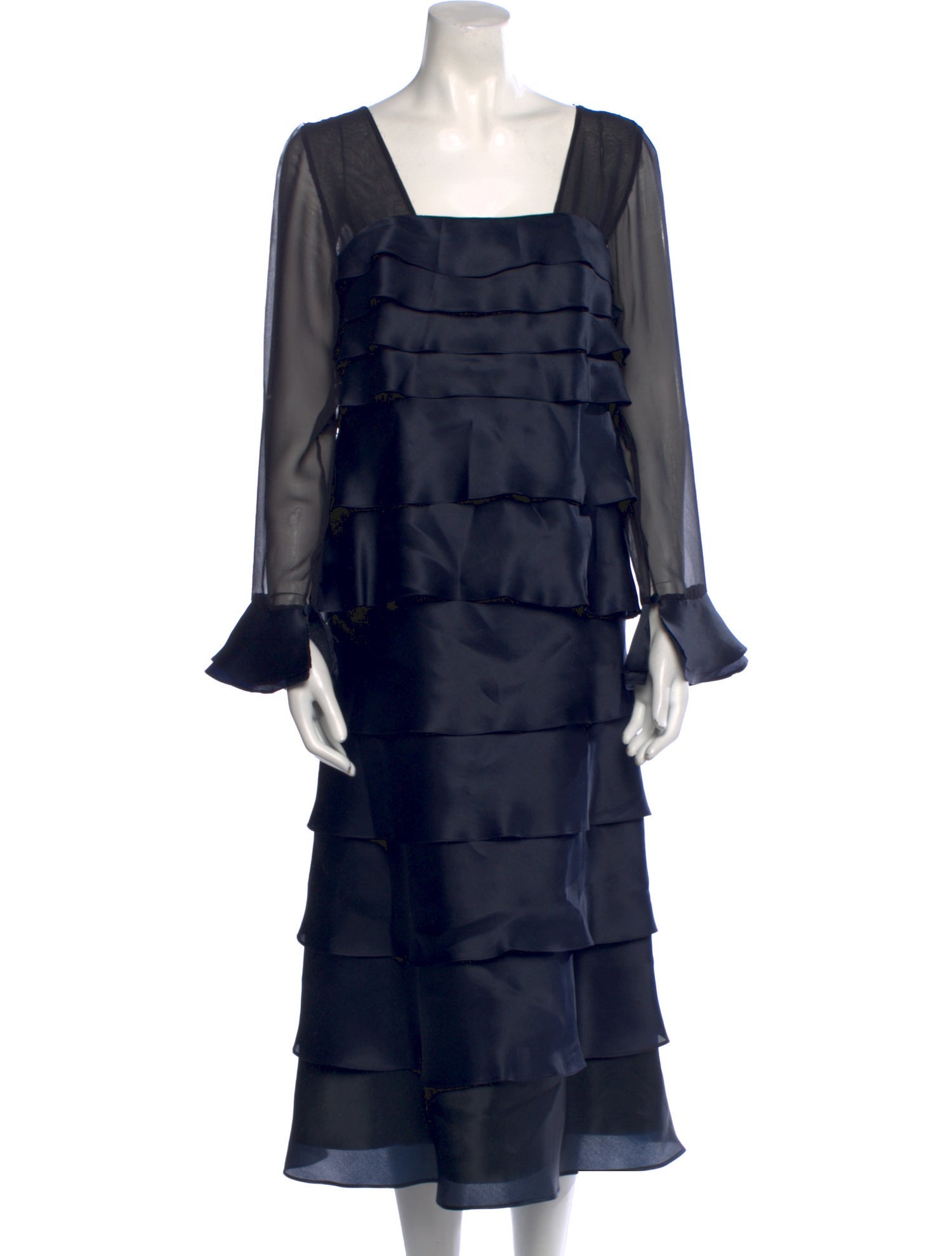 Roland Nivelais Silk Midi Length Dress