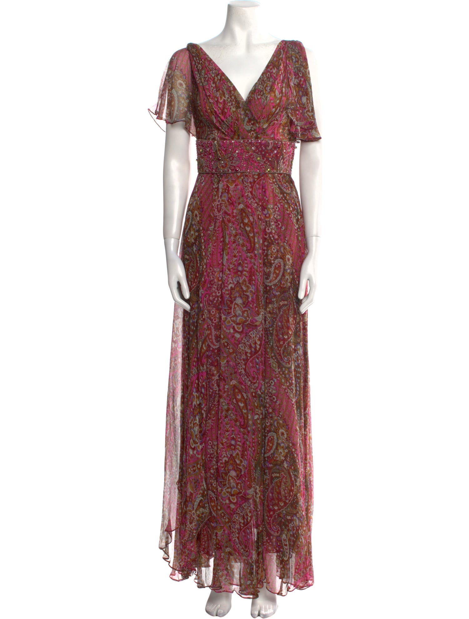 Roland Nivelais Silk Long Dress