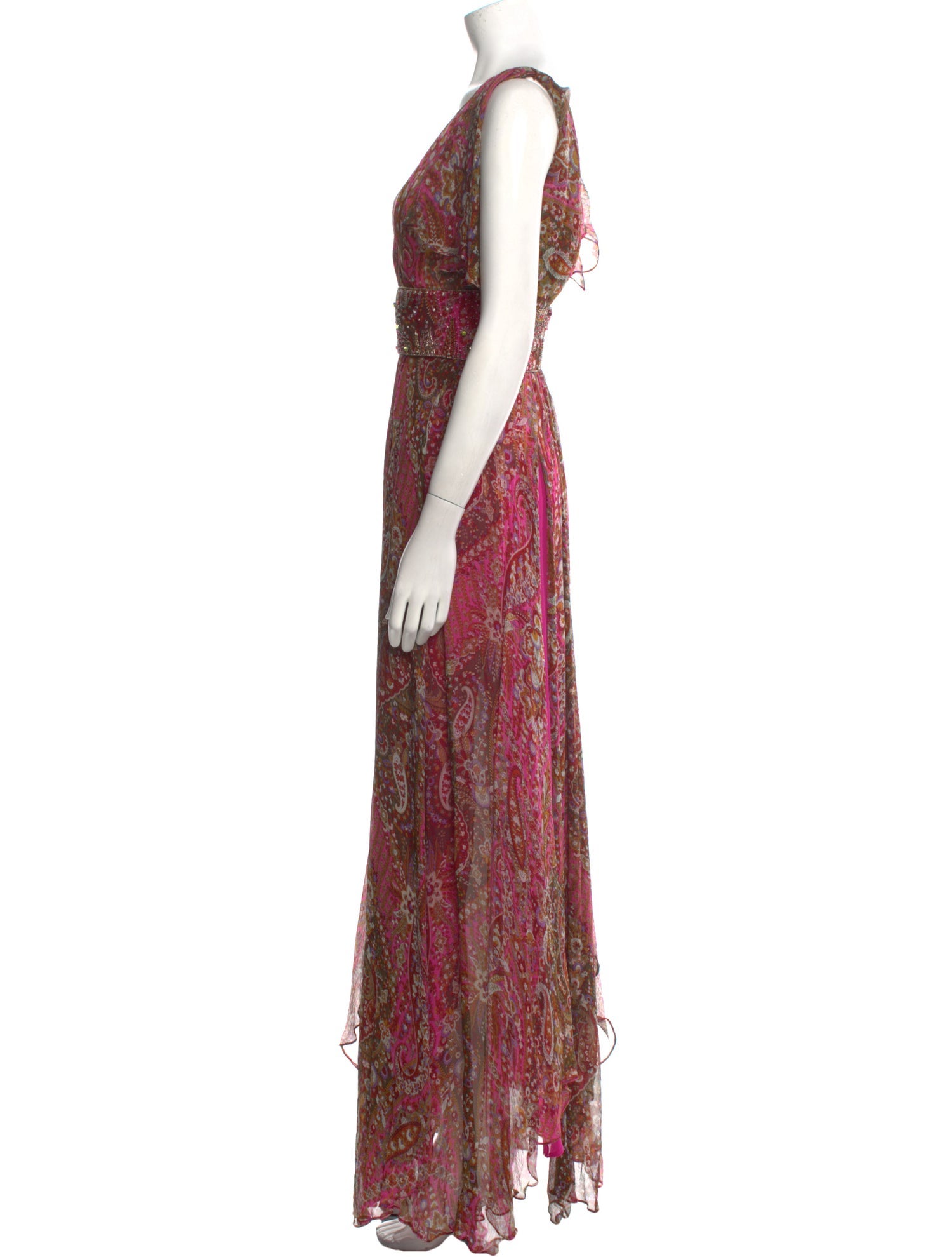 Roland Nivelais Silk Long Dress