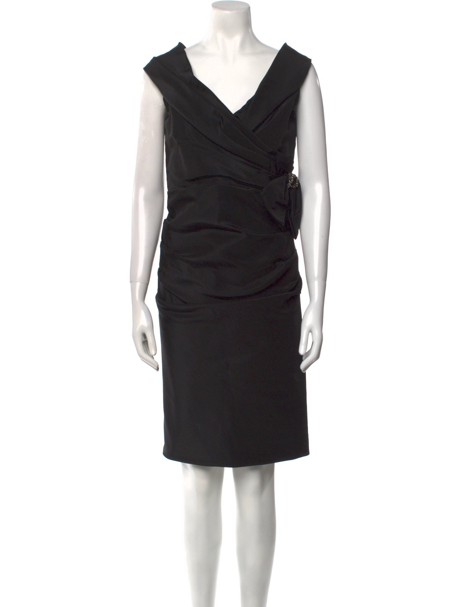Roland Nivelais Silk Knee-Length Dress