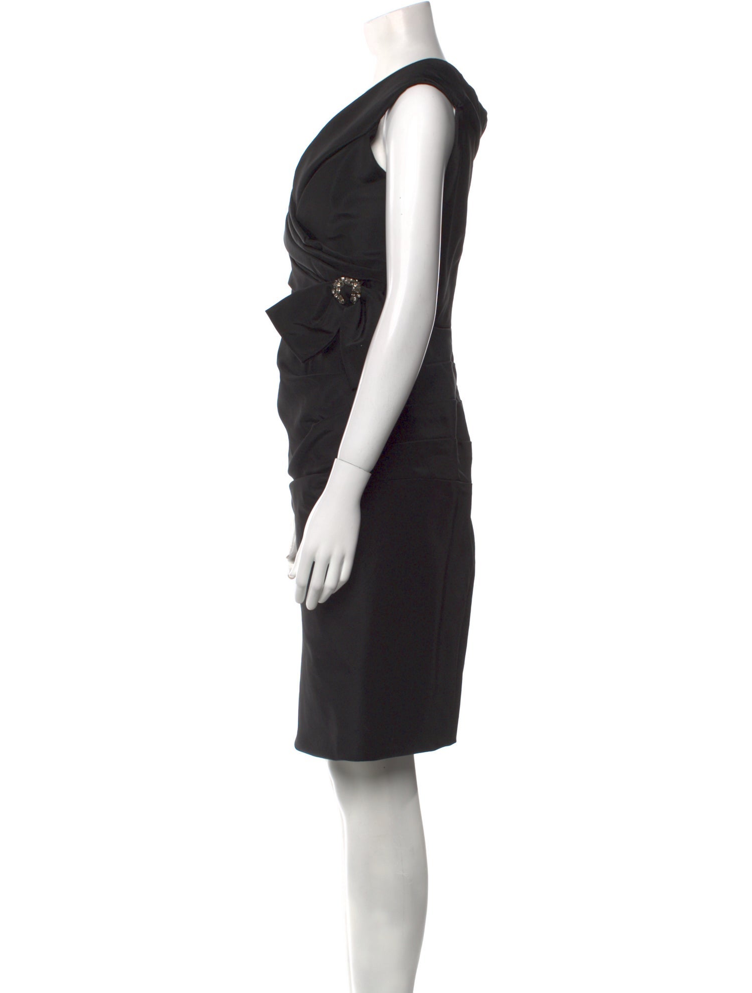 Roland Nivelais Silk Knee-Length Dress