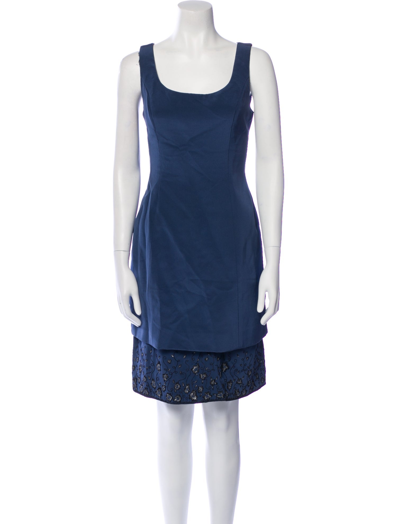 Roland Nivelais Silk Knee-Length Dress