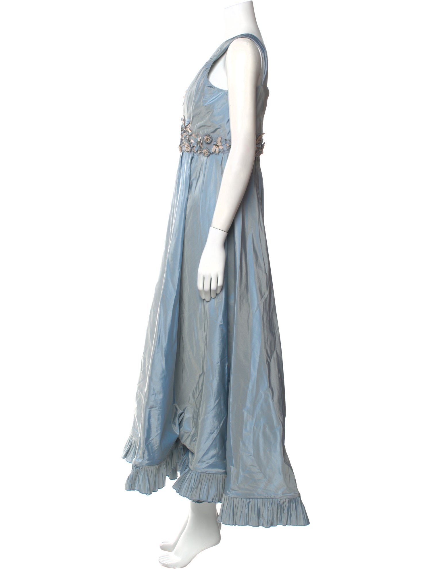 Roland Nivelais V-Neck Long Dress