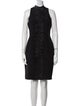Roland Nivelais Mock Neck Knee-Length Dress