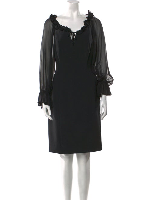 Roland Nivelais Silk Knee-Length Dress