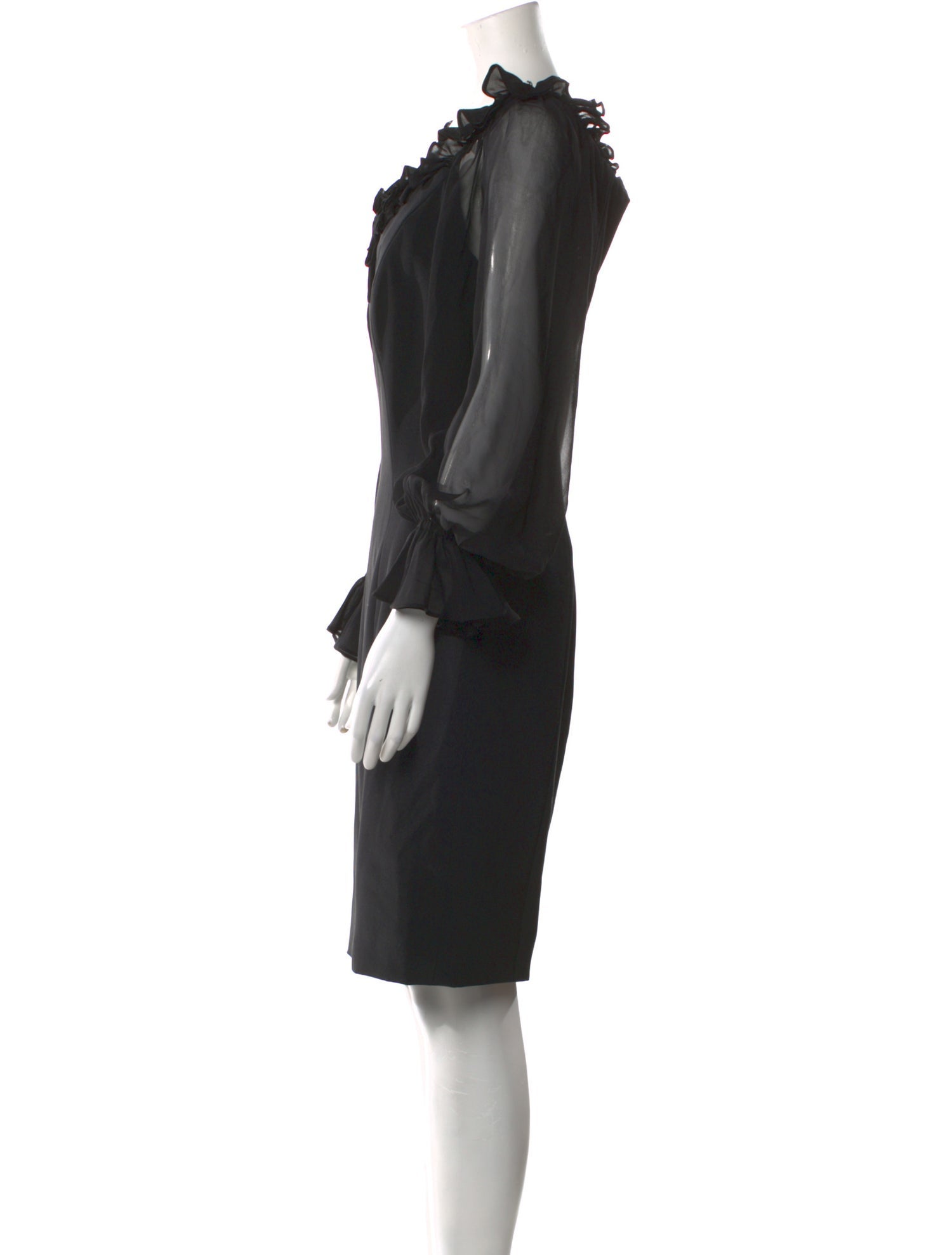 Roland Nivelais Silk Knee-Length Dress