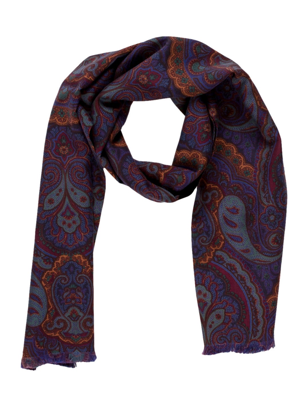 Ralph Lauren Purple Label Paisley Silk Scarf Purple Scarves